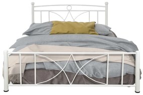 Κρεβάτι Μεταλλικό ROMVOS Εκρού, 160x200 εκ.