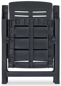 vidaXL Καρέκλες Κήπου Ανακλινόμενες 4 τεμ. Ανθρακί Πλαστικές