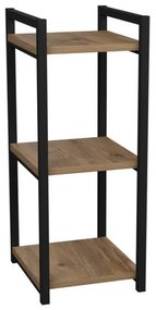 Pakoworld Ραφιέρα Επιδαπέδια Harvey 33x28x70εκ Μαύρο Μέταλλο - Μελαμίνη Σε Φυσική Απόχρωση Ξύλου 321-000101