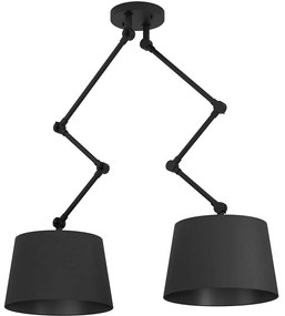 Φωτιστικό Οροφής Pistunio 390113 129cm 2xE27 40W Black Eglo Steel,Fabric