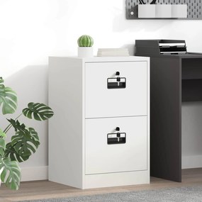 vidaXL Ντουλάπα Αρχείων Λευκό 44 x 50 x 106.5 εκ Ψυχρής Έλασης Χάλυβας
