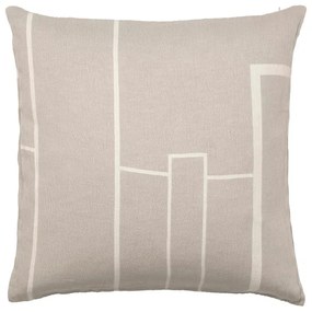 Κάλυμμα μαξιλαριού, Architecture, W60XL60CM, Mπεζ Mελανζέ/Off White, Βαμβακερό, KRISTINA DAM studio