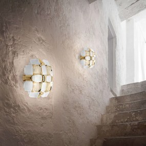 Φωτιστικό Τοίχου Mida Applique -White-Gold Slamp Metal