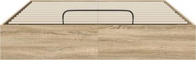 vidaXL Κρεβάτι Οθωμανικού Τύπου Δρύς Sonoma 203 x 150 x 25 εκ