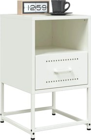 vidaXL Κομοδίνα 2 τεμ. Λευκό 36x39x60,5 εκ. από Χάλυβα