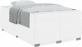 vidaXL Σκελετός Κρεβατιού με στρώμα Λευκό 120 x 200 cm ύφασμα