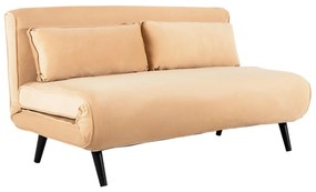 Καναπές - Κρεβάτι Asma 2θέσιος Βελούδο Μπέζ 140x80x77Y εκ. 140x80x77 εκ.
