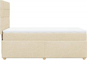 vidaXL Κρεβάτι Boxspring με Στρώμα Κρεμ 80 x 200 εκ. Υφασμάτινο