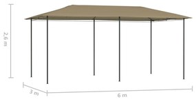 vidaXL Κιόσκι Taupe 2,98 x 5,3 x 2,59 μ. 160 γρ./μ²