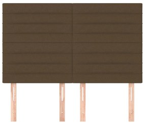 vidaXL Κεφαλάρια Κρεβατιού 4 τεμ. Σκ. Καφέ 72x5x78/88 εκ. Υφασμάτινα