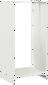 vidaXL Ράφι Καυσόξυλων Λευκό 40x30x80 εκ. Χάλυβας ψυχρής έλασης