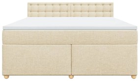 vidaXL Κρεβάτι Boxspring με Στρώμα Κρεμ 180x200 εκ. Υφασμάτινο