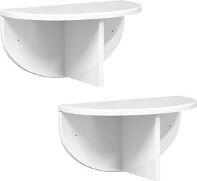 vidaXL Ράφι Τοίχου 2 pcs Υψηλής γυαλάδας λευκό 38 x 19 x 19 εκ