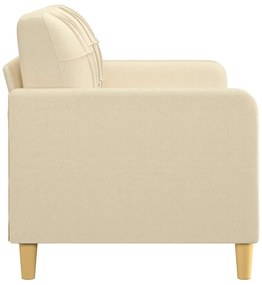 vidaXL Καναπές Διθέσιος Κρεμ 140 εκ. Υφασμάτινος