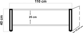 Τραπεζάκι Σαλονιού Atlantic Πεύκο / Μαύρο CRAFLA 110x70x40