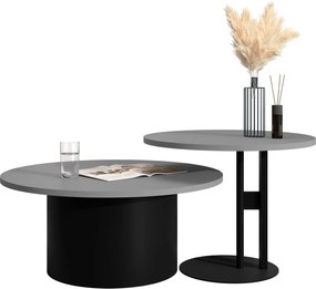 Τραπεζάκια Σαλονιού Monar-Γκρι - Μαύρο