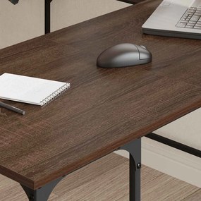 vidaXL Γραφείο Καφέ Δρυς 139x139x75 εκ. από Επεξεργασμένο Ξύλο