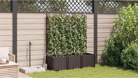 vidaXL Γλάστρα Κήπου 3 τμχ. Καφέ 120 x 40 x 143 εκ. PP