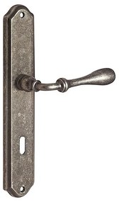 Roline Κ370 Πόμολο Πόρτας με Πλάκα από Ορείχαλκο Old Silver 255x45x114mm, Κέντρα 75mm (Ζεύγος)