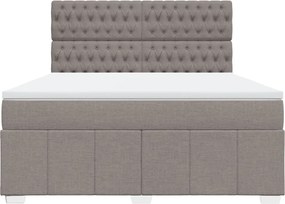 vidaXL Κρεβάτι Boxspring με Στρώμα Taupe 180x200 εκ. Υφασμάτινο