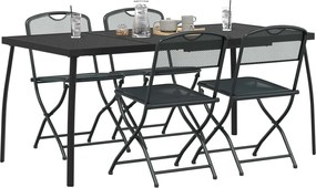 vidaXL Σετ Εξωτερικών Επίπλων 5 pcs Ανθρακί Σίδηρος και Χάλυβας
