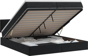 vidaXL Κρεβάτι Ottoman με στρώμα Μαύρο 200 x 200 cm Βελούδο
