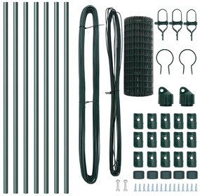 vidaXL Euro Fence με 7 Στυλώματα 0.8x10 μ Γαλβανισμένος Χάλυβας Πράσινος