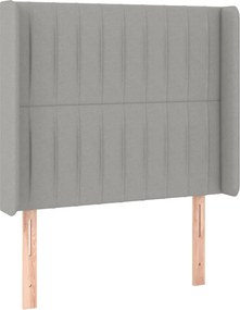 vidaXL Κρεβάτι Boxspring με Στρώμα &amp; LED Αν.Γκρι 90x190 εκ. Υφασμάτινο