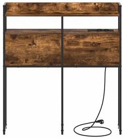 vidaXL Κεφαλάρι με ράφι Καπνιστή δρυς 90 cm Επεξεργασμένο ξύλο