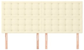 vidaXL Κεφαλάρια Κρεβατιού 4 τεμ Κρεμ 90x5x78/88 εκ. Συνθετικό Δέρμα