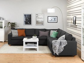 Γωνιακός Καναπές Scandinavian Choice C152, Δρυς, Ανθρακί, 284x284x80cm, Πόδια: Ξύλο | Epipla1.gr