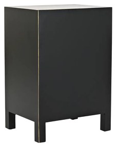 Κομοδίνο DKD Home Decor Λευκό Μαύρο Χρυσό Έλατο Ξύλο MDF 45 x 36 x 66 cm