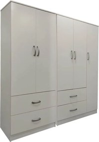 Ντουλάπα πεντάφυλλη Athos pakoworld λευκή 170x42x180εκ