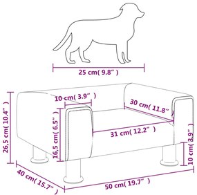 Κρεβάτι Σκύλου Σκούρο Γκρι 50x40x26,5 εκ. Βελούδινο - Γκρι