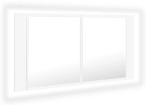 Καθρέφτης Μπάνιου με Ντουλάπι LED Λευκός 90x12x45 εκ. Ακρυλικός - Λευκό
