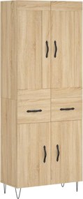 vidaXL Ντουλάπι Sonoma δρυς 69,5 x 34 x 180 εκ. από Επεξεργασμένο Ξύλο