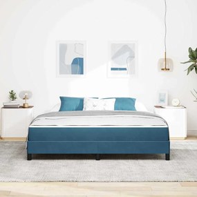 vidaXL Κρεβάτι box spring με στρώμα Σκούρο Μπλε 180 x 200 cm Βελούδο