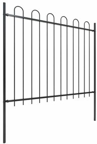 vidaXL Φράχτης Κήπου με Κορυφή από Ατσάλι 359 x 150 εκ. Μαύρος
