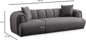 3-Seat Sofa Puffy 3 Plain - Anthracite Anthracite