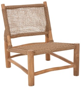 ΚΑΡΕΚΛΑ LONDER HM5986 ΞΥΛΟ TEAK ΣΕ ΦΥΣΙΚΟ ΚΑΙ ΣΥΝΘΕΤΙΚΟ RATTAN 63x77x77Υεκ.