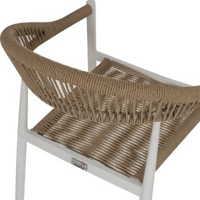 ΠΟΛΥΘΡΟΝΑ ΑΛΟΥΜΙΝΙΟΥ GRET HM5854.01 ΛΕΥΚΗ PE RATTAN ΜΠΕΖ 56x55,5x78Υεκ.