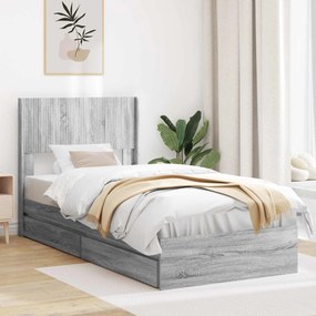 vidaXL Καλάθι με αποθήκη και κεφαλάρι Γκρι Sonoma 90 x 200 cm