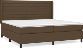 vidaXL Κρεβάτι Boxspring με Στρώμα Σκούρο Καφέ 200x200 εκ. Υφασμάτινο