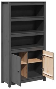 vidaXL Ντουλάπι Ψηλό Γκρι 80x35x154 εκ. από Μασίφ Ξύλο Πεύκου