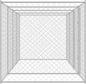 vidaXL Κλουβί σκύλου Ασημί 600 x 200 x 200 εκ. Επικαλυμμένος Χάλυβας