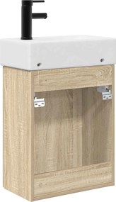 vidaXL Μονάδα μπάνιου με βρύση Sonoma Δρυς 45,5 x 22,5 x 84 εκ