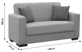 Kαναπές κρεβάτι Vox pakoworld 2θέσιος ύφασμα βελουτέ καφέ 148x77x80εκ