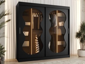 Ντουλάπα Bahrajn III 200 συρόμενη-Μαύρο