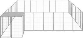 vidaXL Σπιτάκι Σκύλου Ασημί 25,41 μ² Ατσάλινο