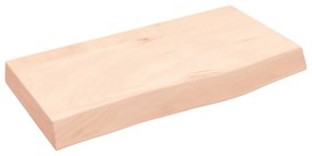 Πάγκος Μπάνιου 60x30x(2-6) εκ. από Ακατέργαστο Μασίφ Ξύλο - Καφέ